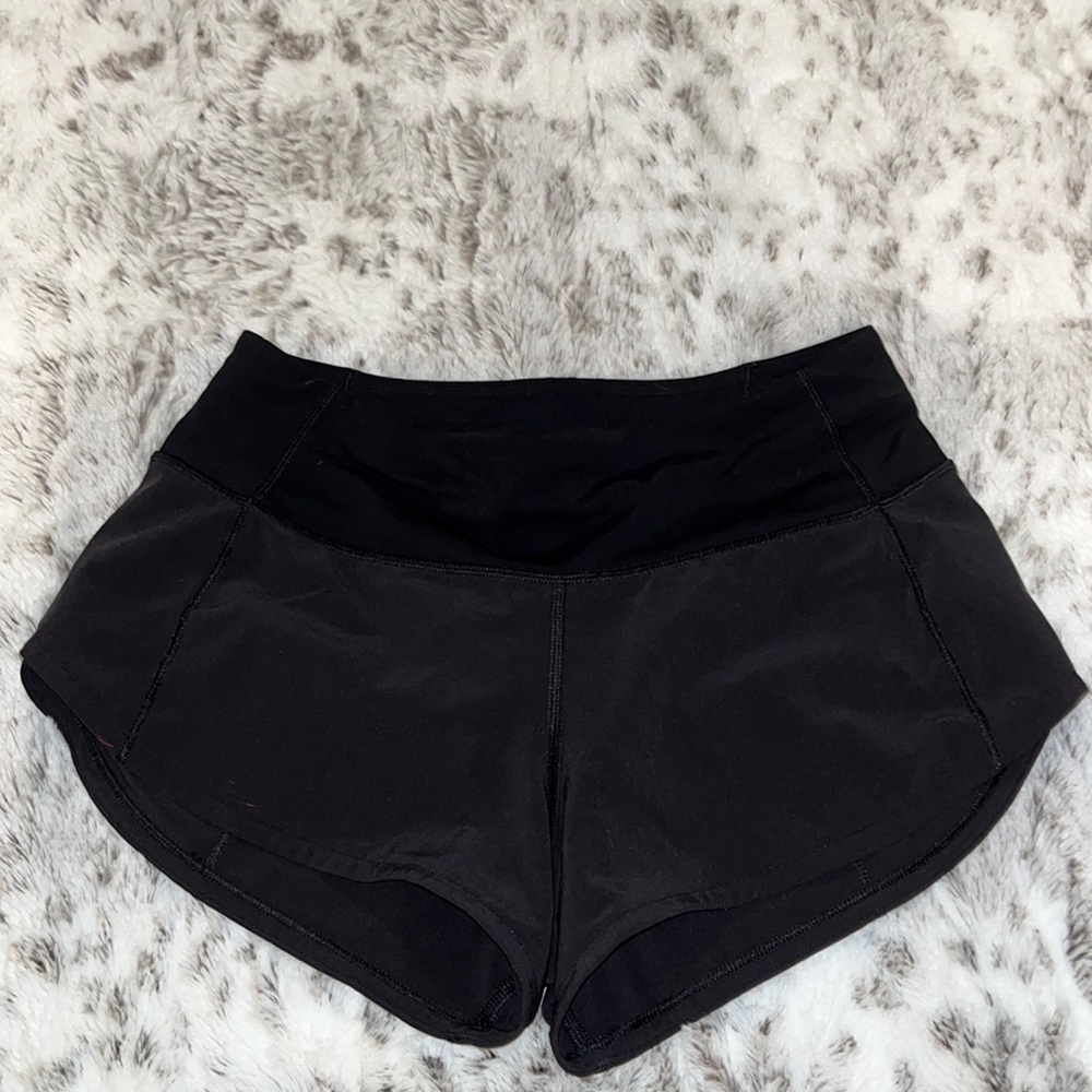 lululemon black speed ups 2.5 inch size 0 regular
